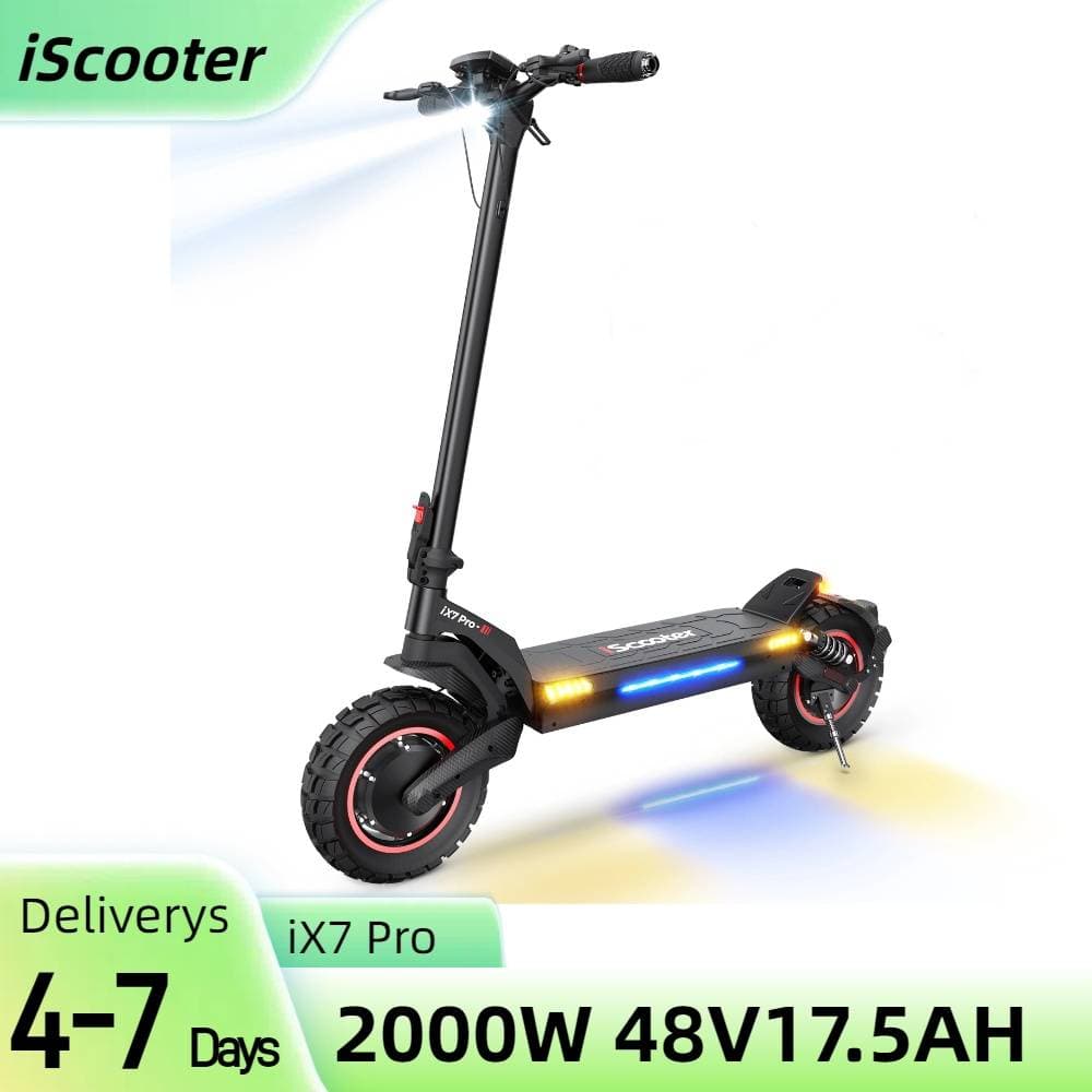 iScooter iX7 Pro Electric Scooter 10'' , 2*1000W 48V17.5Ah App Control, Dual Suspensions