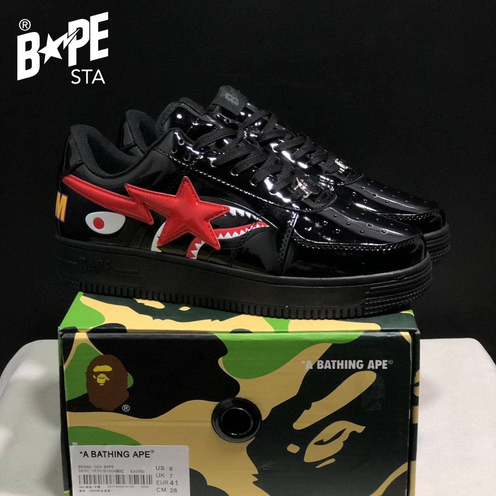 Chaussures de planche classiques Marvel en cuir laqué A BATHING-APE, chaussures de planche Air Force No.1 unisexes