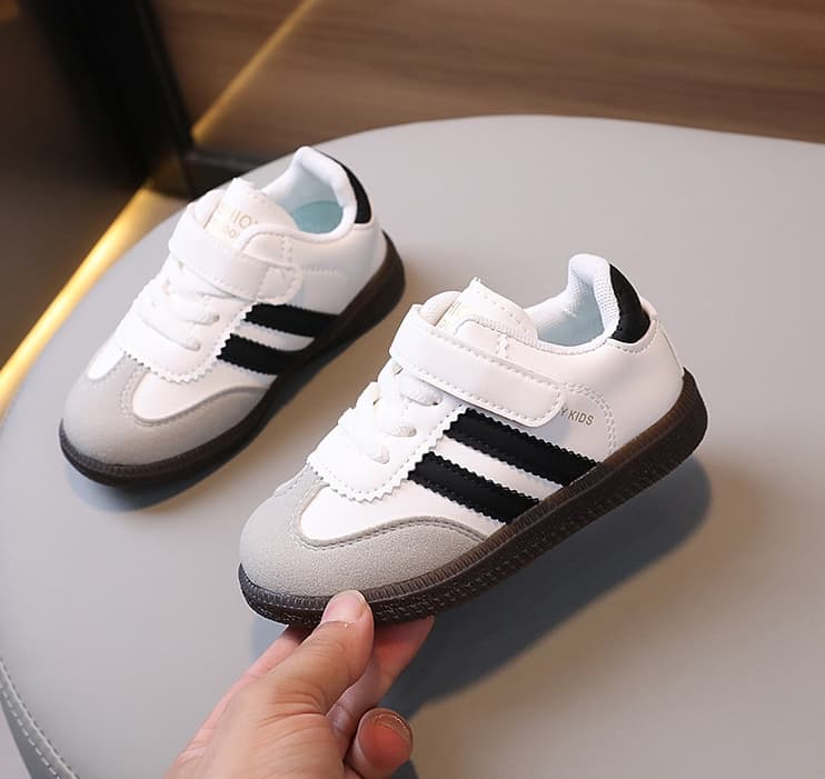 Chaussures de sport pour enfants, semelle souple, couleurs assorties, chaussures d'entraînement décontractées, chaussures de course blanches