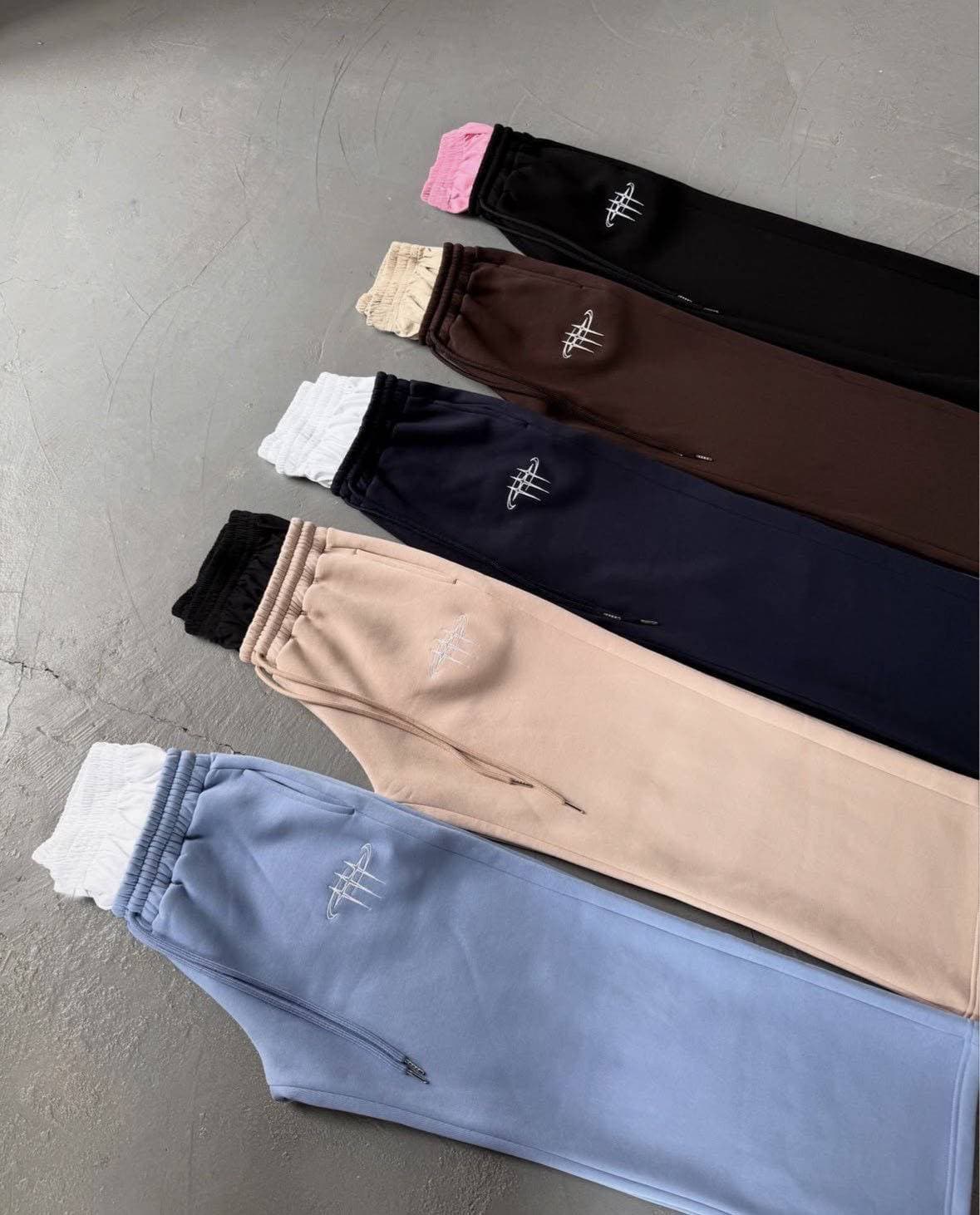 Men's Clothing Trendy Brand Retro Street Hip Hop Loose Casual Double Waist Trousers Men And Women Two Piece Sweatpants