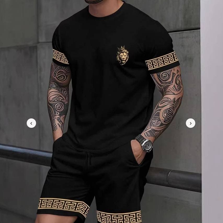 Men's Y2K Style 3D Gold Print T-Shirt Summer Loose Casual Short-Sleeved