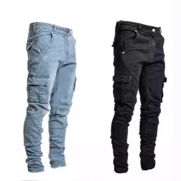 Men's Clothing New Stretch Jeans For Men With Side Pockets Slim Fitting Skinny Jeans