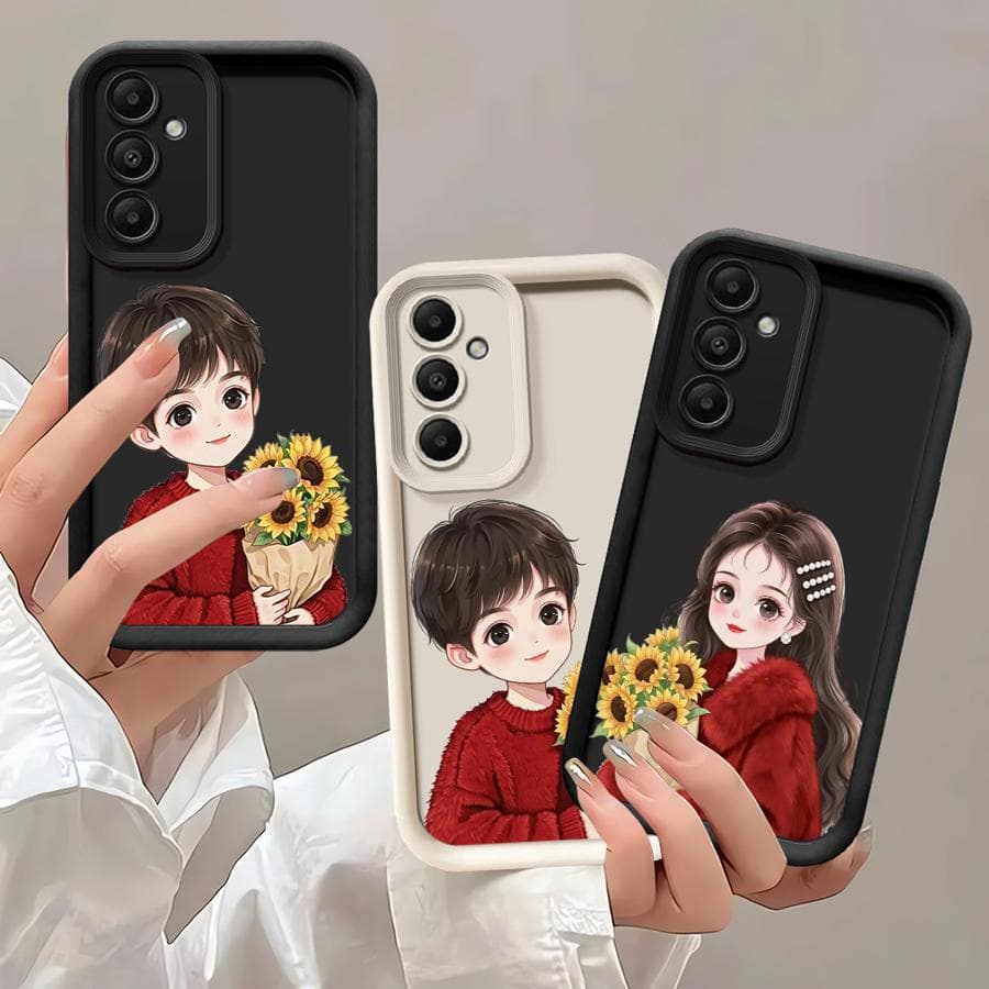Sunflower Couple Phone Case For Samsung Galaxy A54 A24 A53 A16 A52s A22 A52 A73 A51 A13 A35 A34 A55 ShockProof Cover