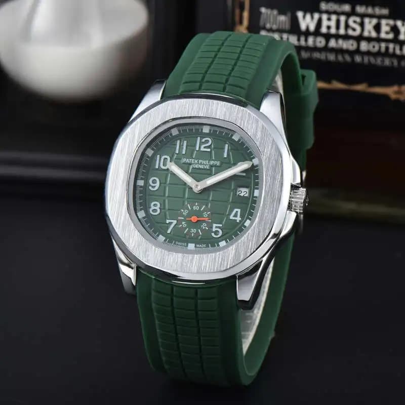 Montre à quartz Patek Classic noire pour homme, bracelet en caoutchouc, de haute qualité