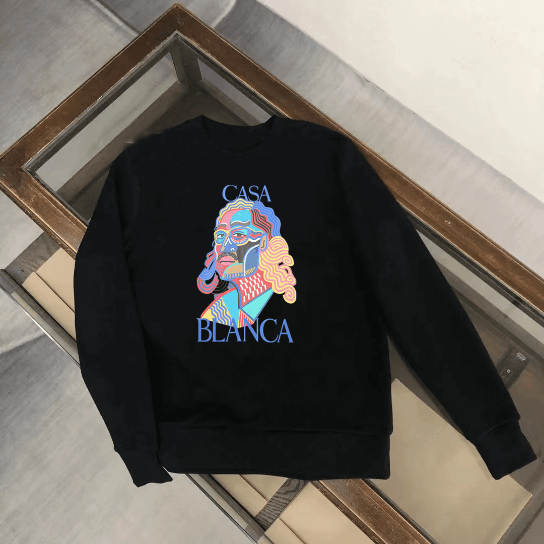 Pull unisexe automne-hiver imprimé, manches longues, col rond, style sportswear tendance