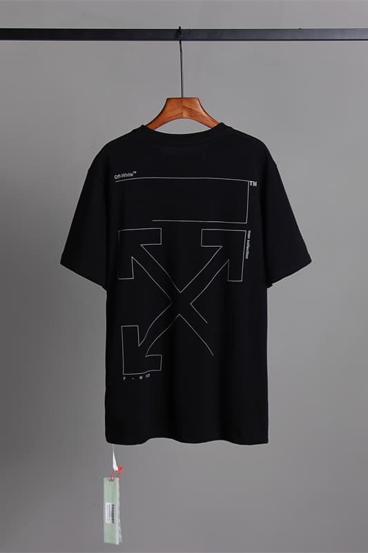 L'expérience de longue date de l'utilisation du ruban adhésif OFF avec impression de flèche OW T-shirt à manches courtes pour homme, coupe ample,