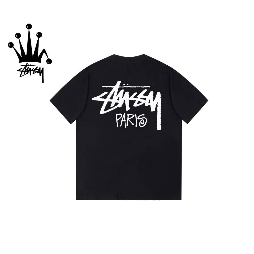Stussy Paris Limited Edition Printed Pure Cotton Short Sleeved T-shirt