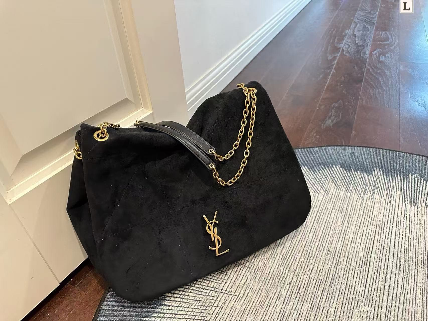 Sac cabas classique en daim grande capacité, sac de loisirs pour les trajets quotidiens, sac bandoulière multifonctionnel à chaîne, sac femme sim