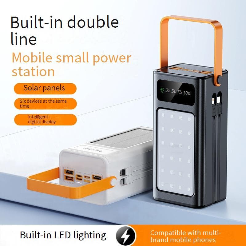Power Bank New Outdoor Camping Light Solar Powered Self Contained Power Bank 50,000/80,000 Large Capacity Mobile Power Bank