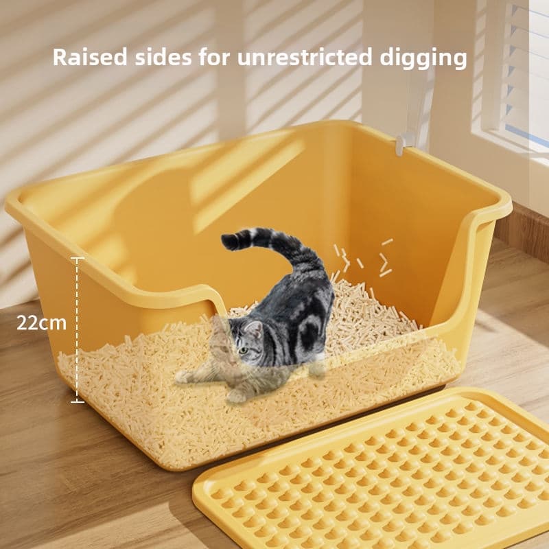 Extra Large Semi Enclosed Cat Litter Box For Maine Coon Cats Pet Supplies