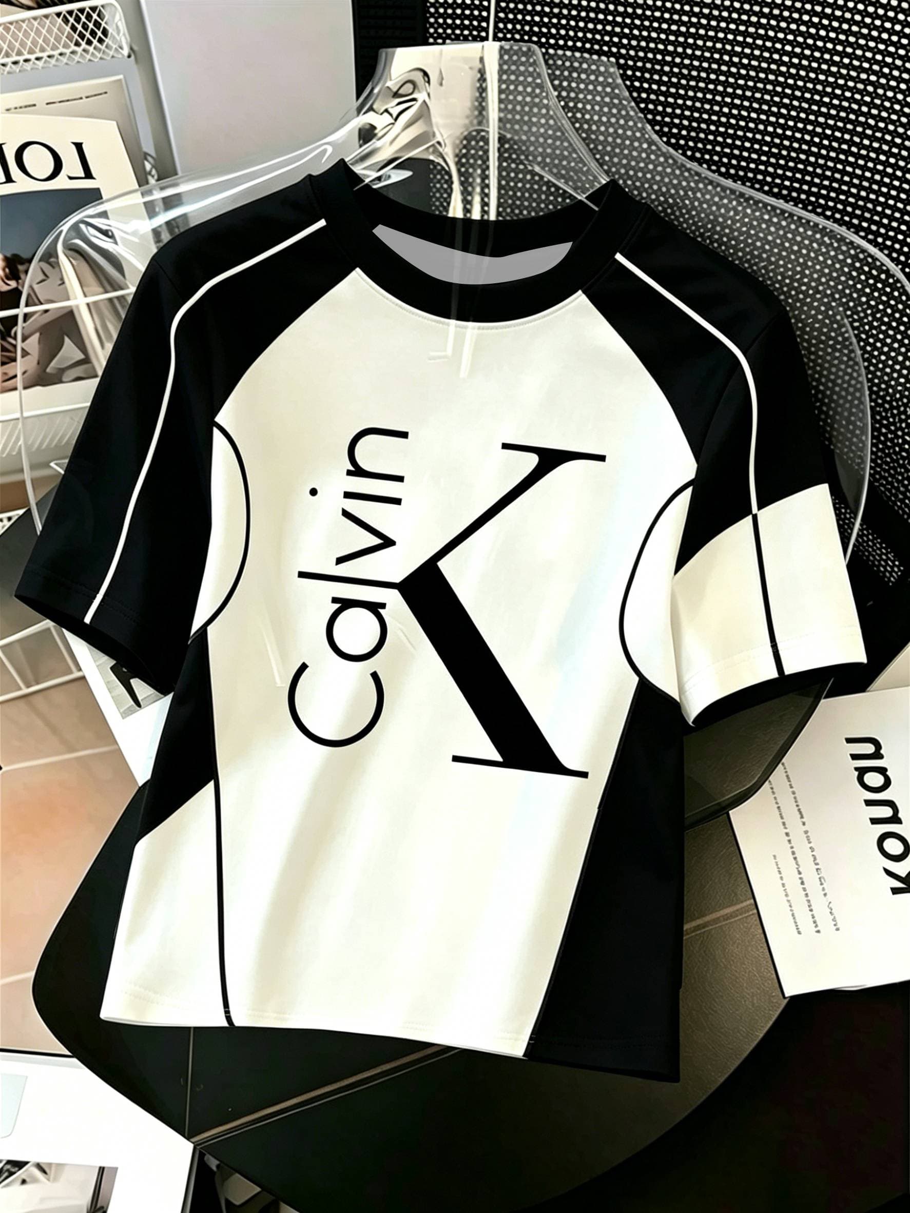Women's T-Shirts 2026 Women's Color-blocked 3D Printed T-shirt With Bear And Letter Patterns - A Trendy And Popular Style This Year.