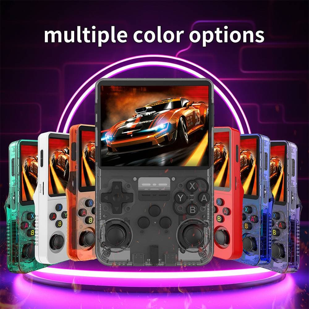 R36S Handheld Gaming Console | Retro/Modern Game Support, 5" HD & 10H Battery | Portable Design For Travel/Home Play