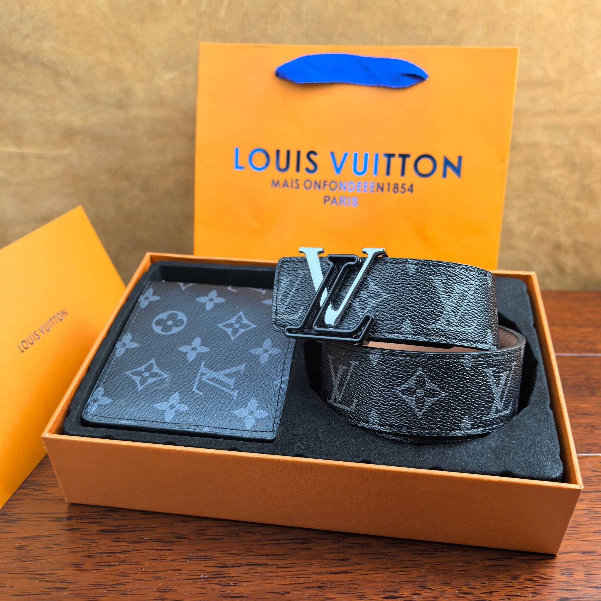 Ensemble portefeuille ceinture tendance V Grid, portefeuille vieillissant