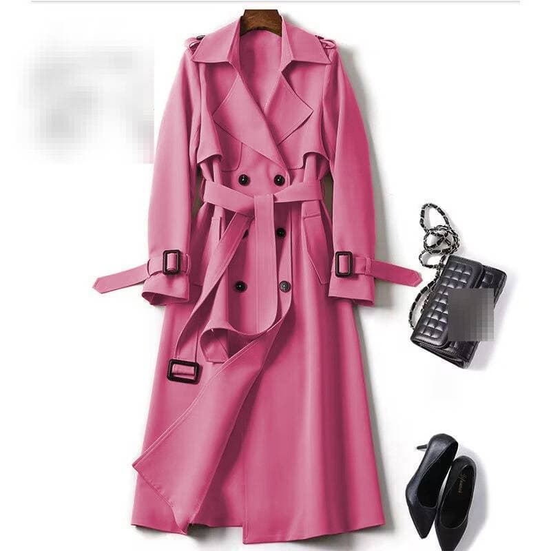 Women's Clothing Trench Coat Mid-Length Casual Elegant British Style Knee-Length Coat With Pockets For Spring Autumn