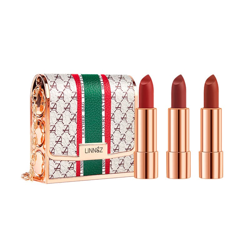 3pcs 1 Luxury Bag Bright Color Velvet Lipsticks Gift for Birthday Christmas Valentine for girls