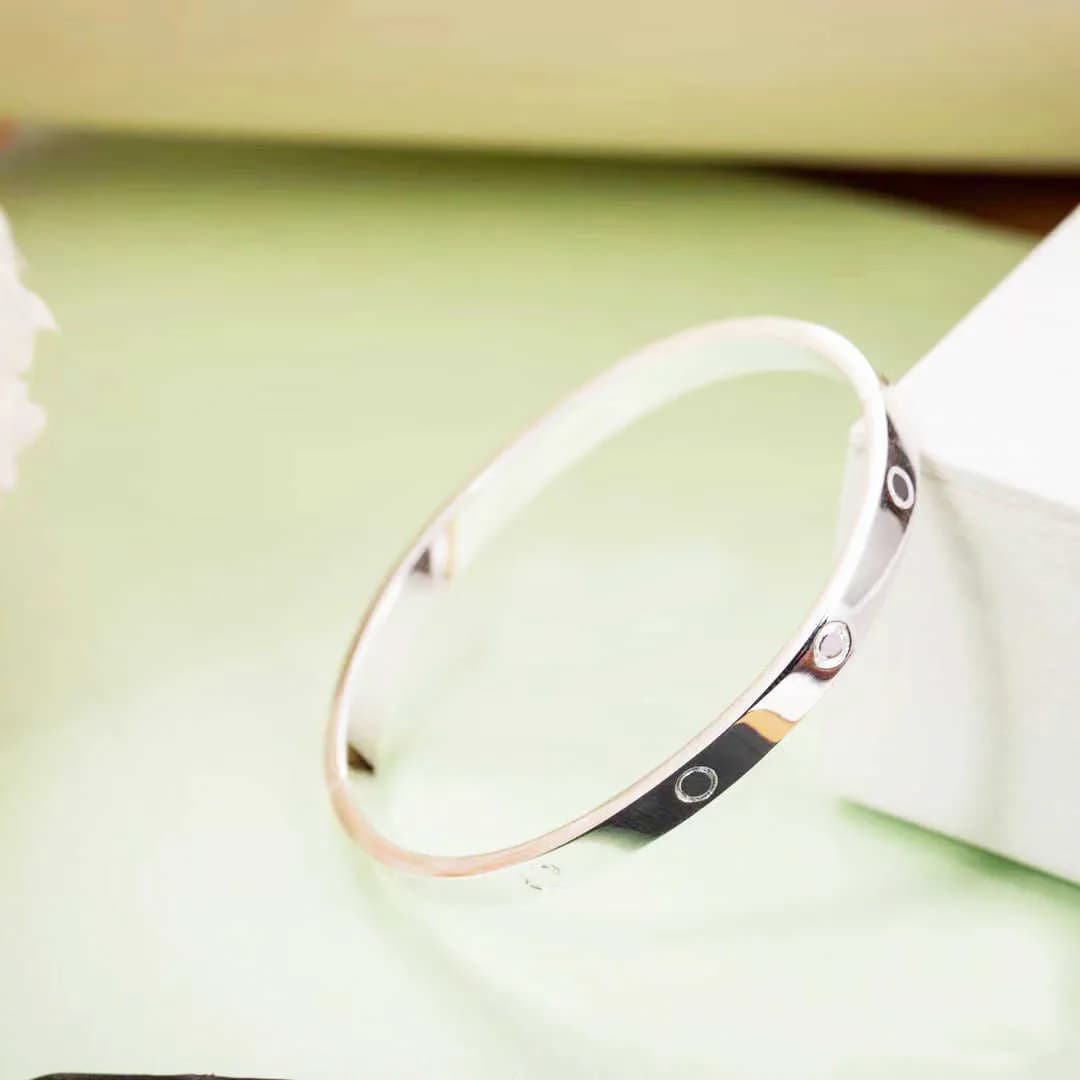bangle bracelet for women making of titanium steel plated rose gold sier bangles 4mm width inlaid diamond womens bracelets designe
