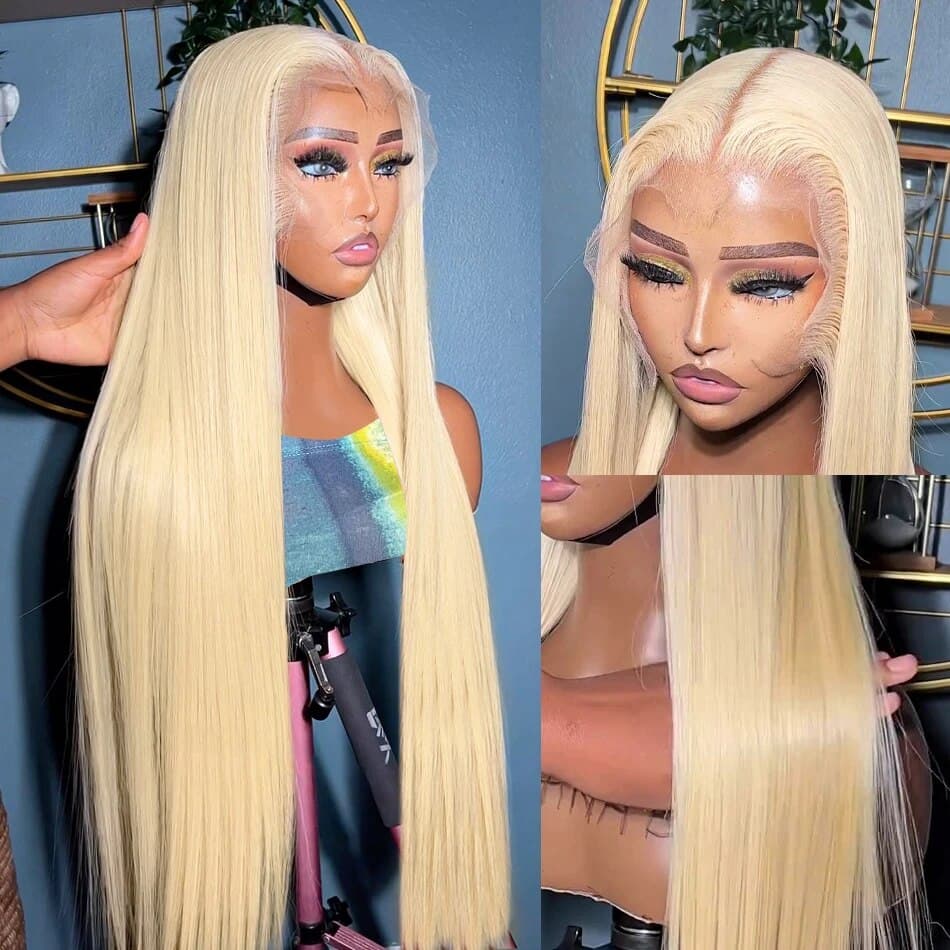 hot selling 30 40 Inch 613 Honey Blonde HD 13x4 Straight Color Brazilian 13x6 Lace Frontal Human Hair Wigs For Women