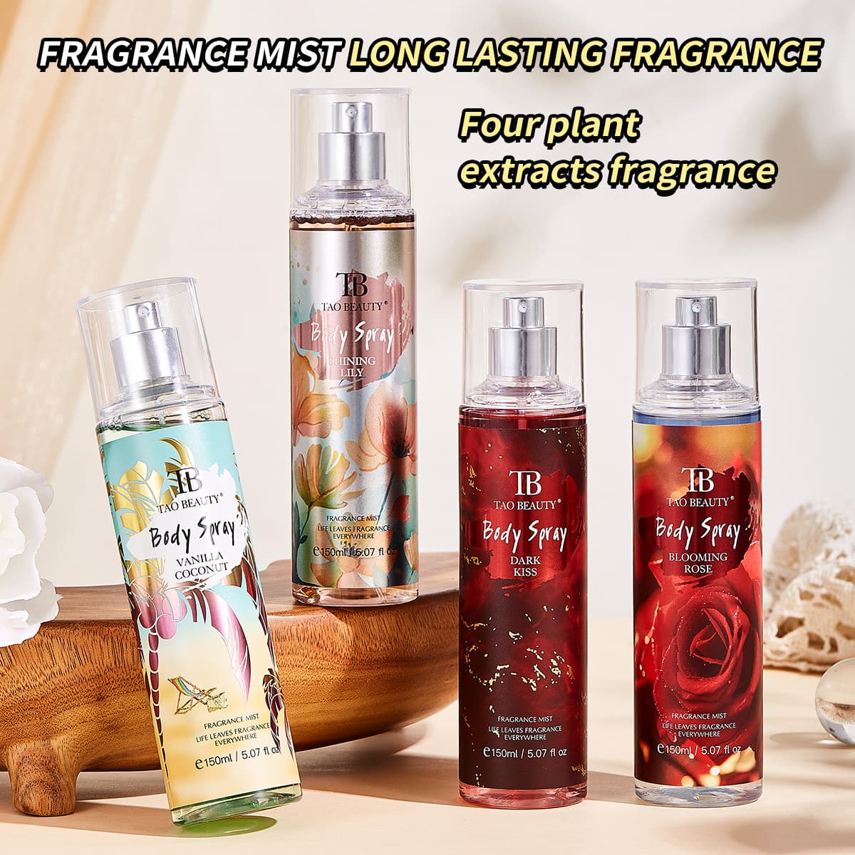 Fragrance Mist - Long-Lasting Light Scent, 4 Floral & Fruity Notes, Ideal For Daily Commute & Dates