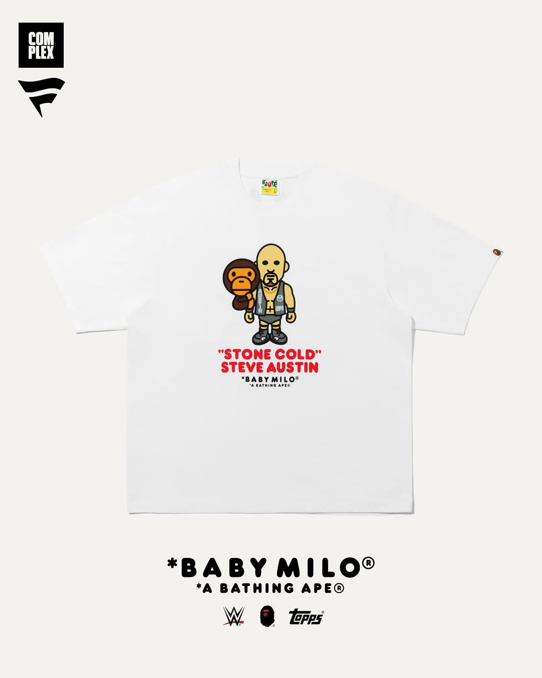 A BATHING APE 2026 New BAPExWWE X TOPPS Series - Celebrating WWE Survivor Series Brand Iconic Logo Pattern Printed Cotton Short Sleeved T-shirt Top