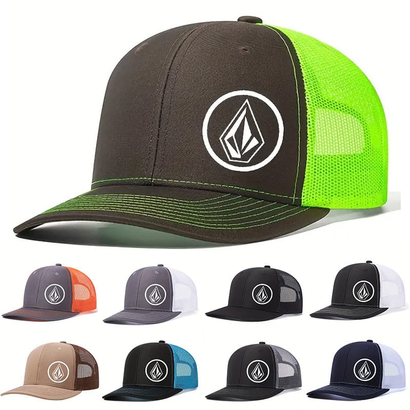 Men's Hats Hot Selling Richardson Slightly Curved Baseball Cap Outdoor Diamond Mesh Duckbill Cap Sunshade Breathable Mesh Hat