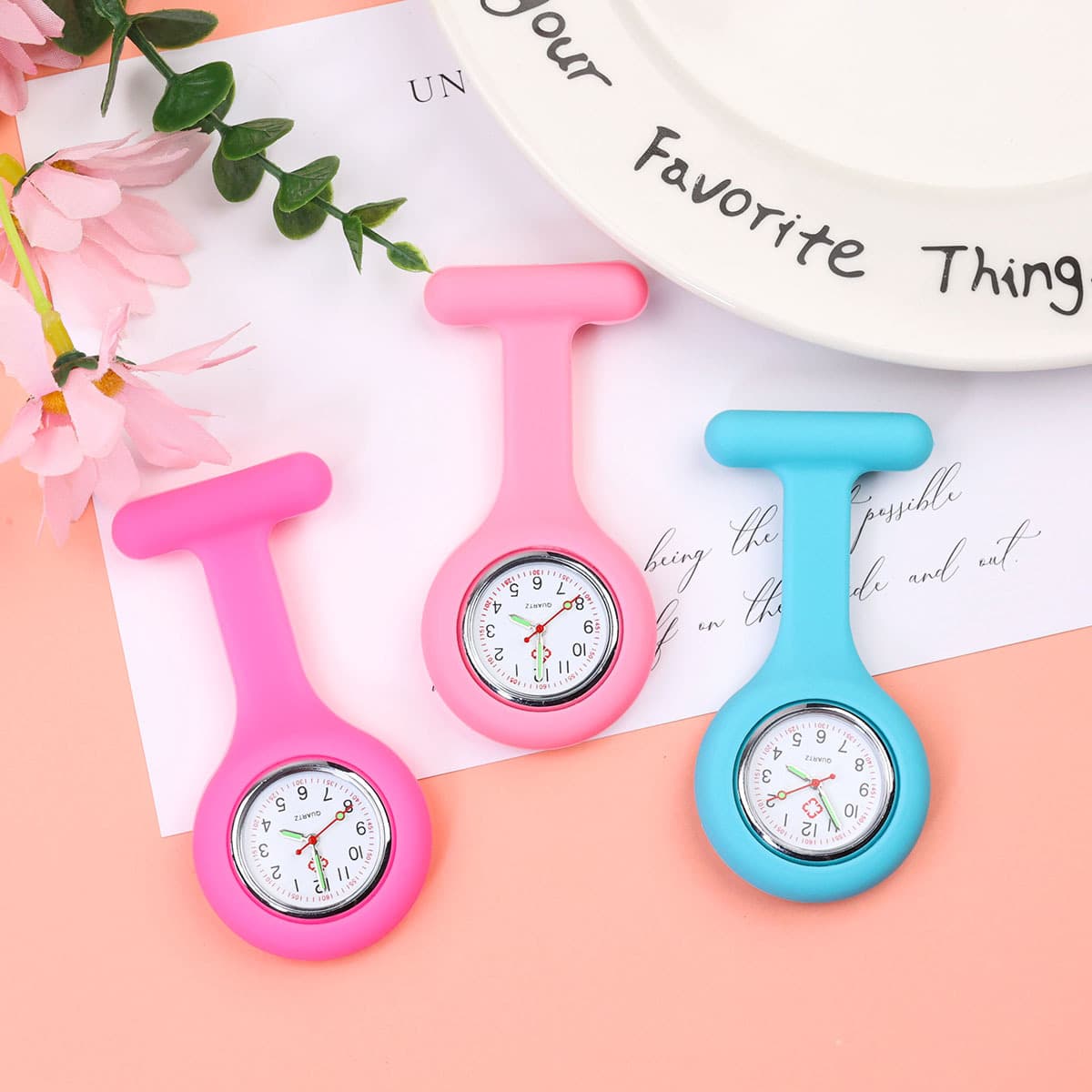 Watch Pendant Simple Pointer Nurse Brooch Pendant Watch Fashion Cute Pocket Watch Female Students Look At The Trend Of Niche Pendant Buckle
