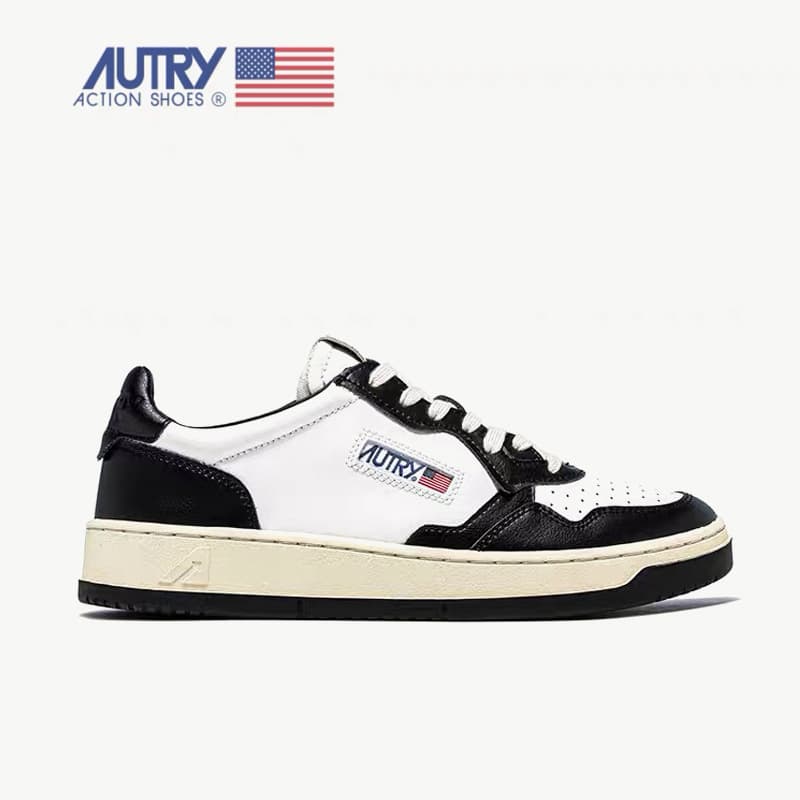 Autry ~ chaussure épissure queue blanche chaussures décontractées rétro bout rond à lacets même Style chaussures sport petites chaussures blanc