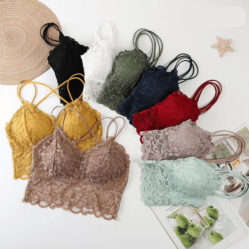 Summer lace fairy beautiful back wrapped chest underwear girl sexy suspenders tube top sports vest bra underwear female