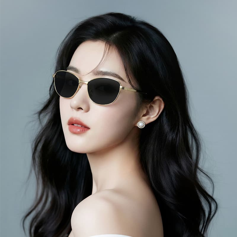 2026 New Cat Eye For Women High-End European And American Fashion Trend Versatile Cross-Border Simple Metal Sunglasses