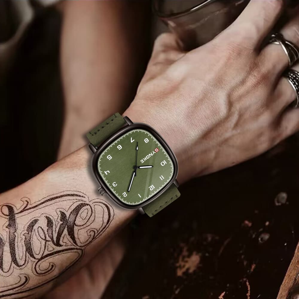 Men's quartz watch sports retro fashion simple design belt quartz watch student watch trend niche