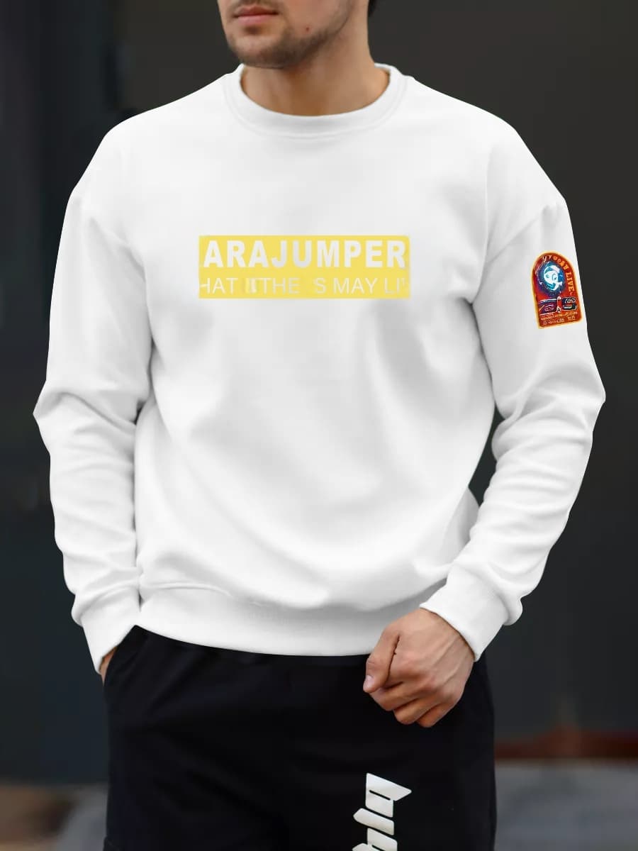 Polar Fleece Solid Color Round Neck Sweater Mens Candy Cotton Long Sleeve Working Clothes