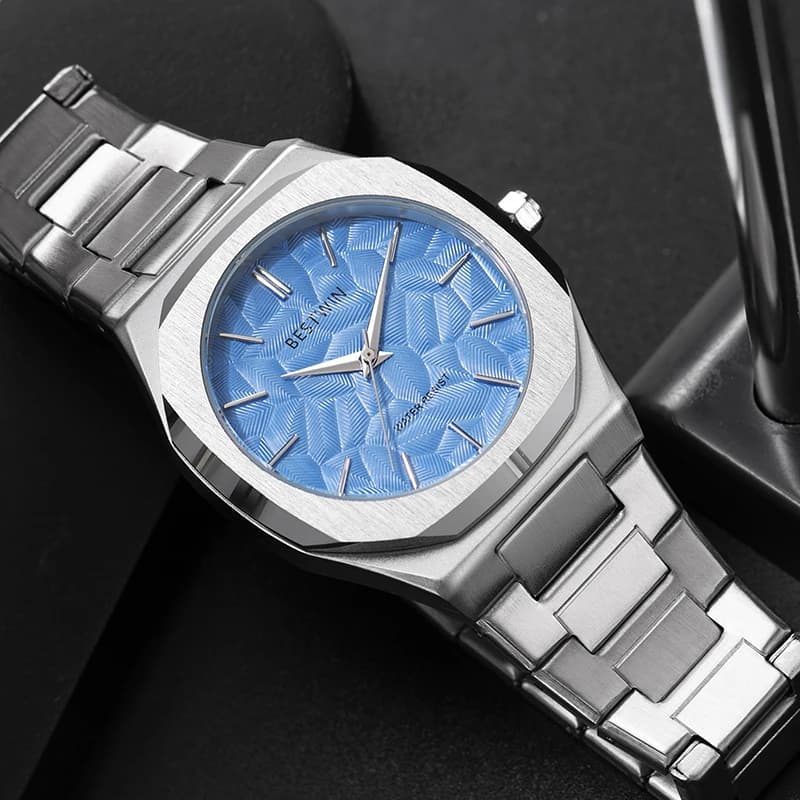 New Fashionable Alloy Men's Business Watch Stainless Steel Waterproof Quartz Watches For Man Relojes Para Hombres