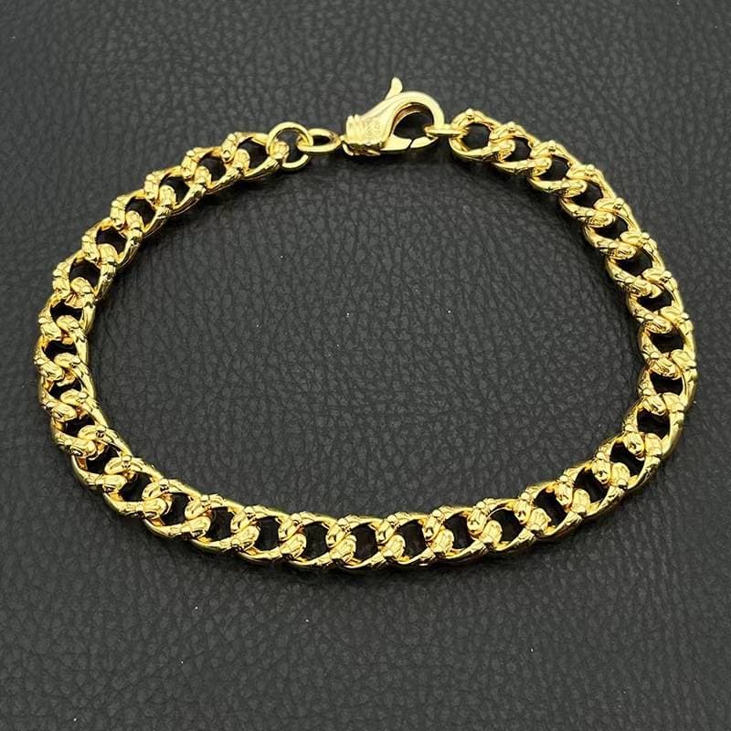 Full Wer Gold Crucifix Bracelet 1pc Personalised Niche Bully Classic Cuban Chain