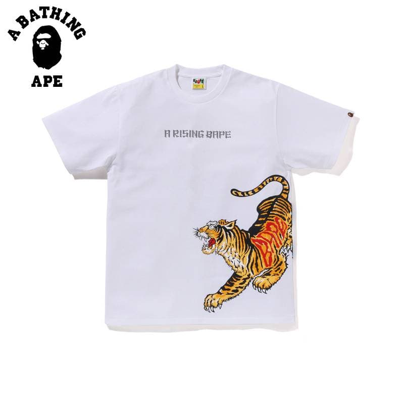 A BATHING APE BAPE-Dragon And Tiger Fight Printed Men's Short Sleeved T-shirt