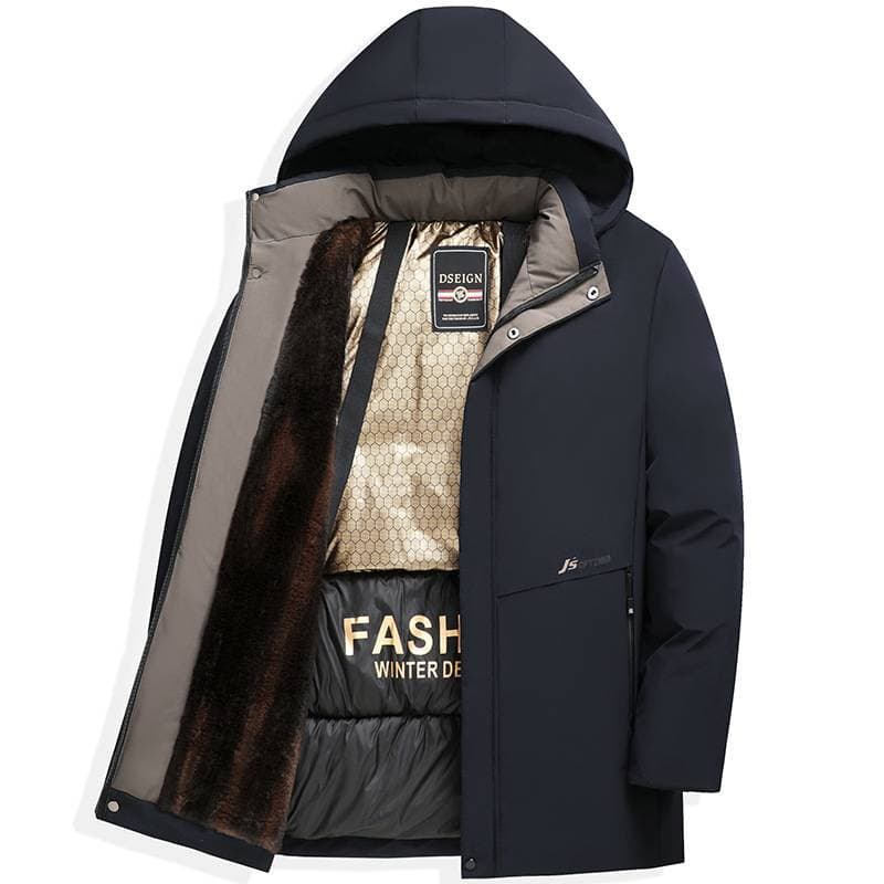 Men's Clothing Winter Coat Men's Thick Cotton Coat Warm Business Casual Down Cotton Coat Medium Long Cotton Coat Winter Coat
