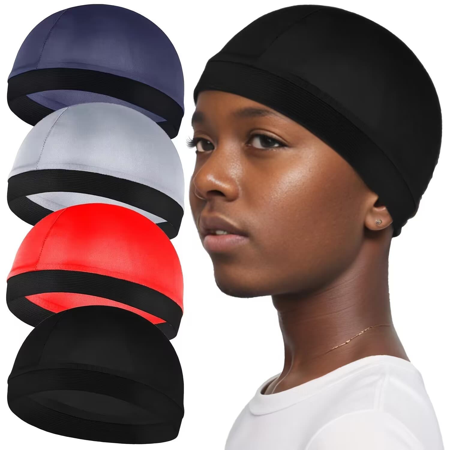 hot selling children's silk wave hat all match turban hat pullover round hat wave dome cap