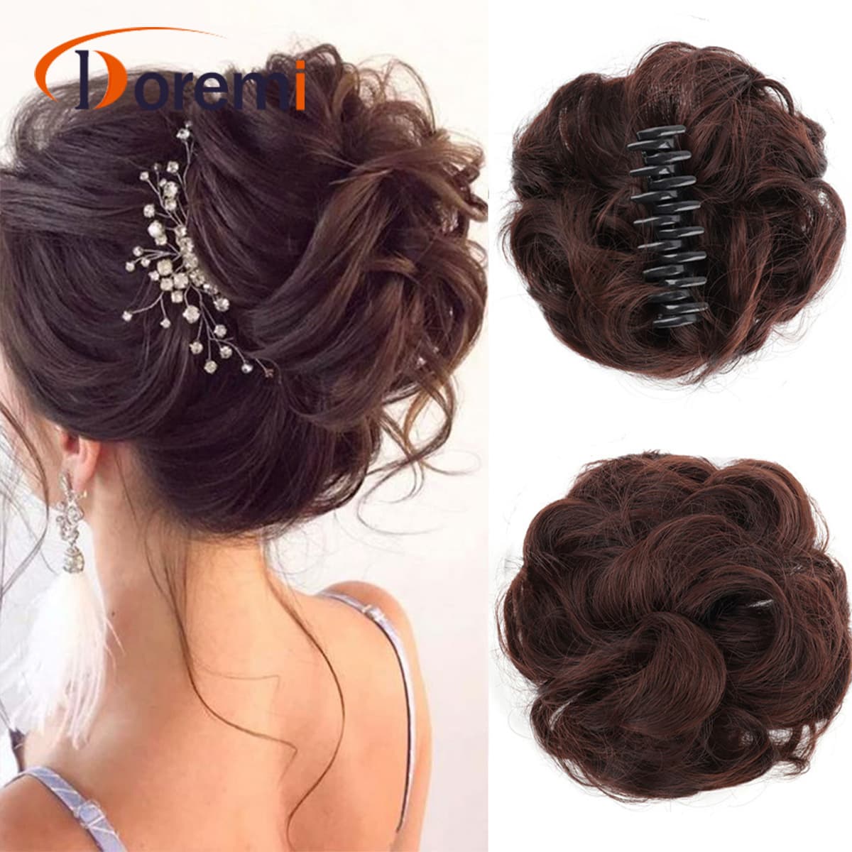 Wig bun bun female grab clip hair circle bun detachable increase 70g hair bag fluffy messy