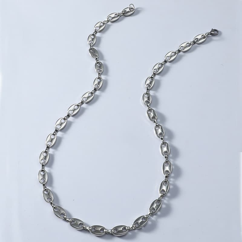 Hip Hop Coffee Beans Necklace Bracelet Set Men Women Coffee Beans Link Chain Chorkers Female Charm Jewelry