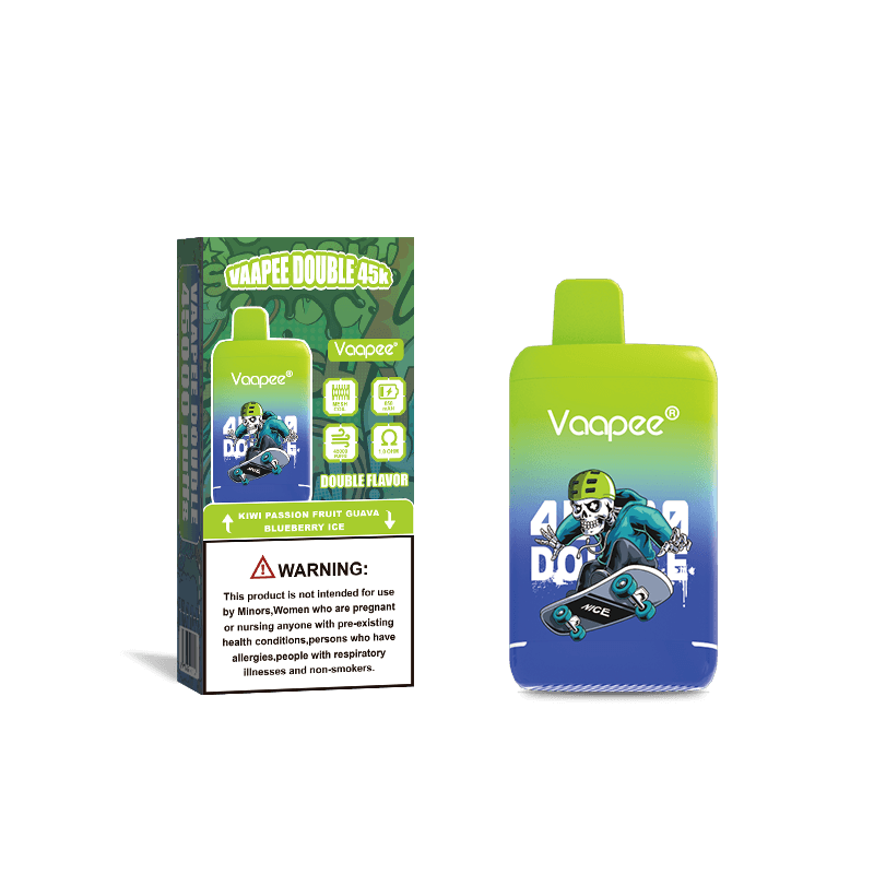 Lot de 10 mini cigarettes électroniques jetables Vaapee Double 45 000 bouffées, saveurs 2 en 1