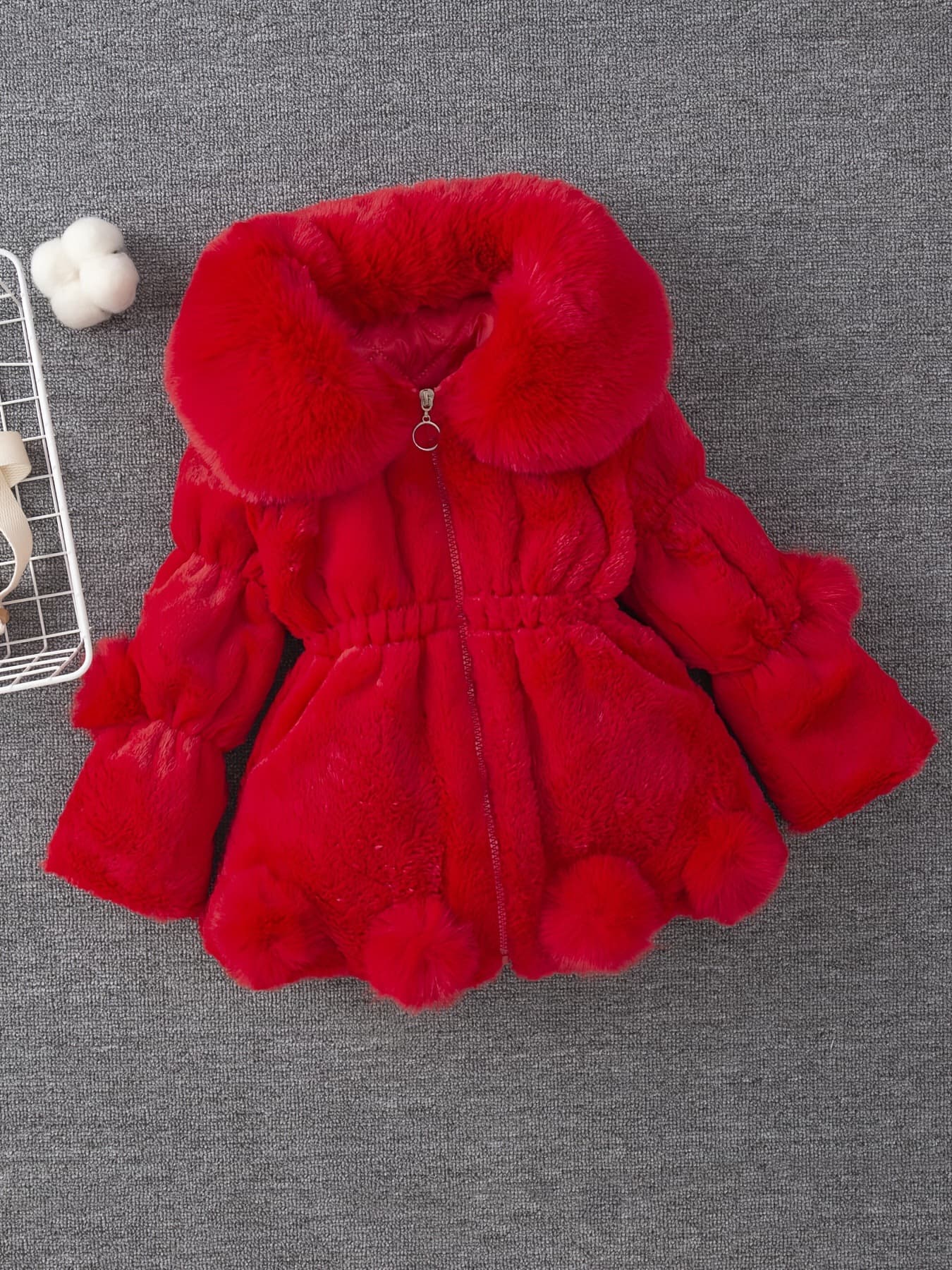 ALYCExiyuebaobao Commerce extérieur Automne Hiver Nouveau Manteau Fille Style Coréen Pull en Fourrure Oreilles de Lapin Veste Matelassée Épaisse
