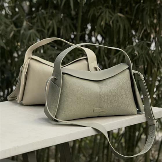 Songmont Yamashita Arimatsu Ear-Hanging Eaves Small Medium Genuine Leather Commuter Handbag Shoulder Crossbody Hobo Bag