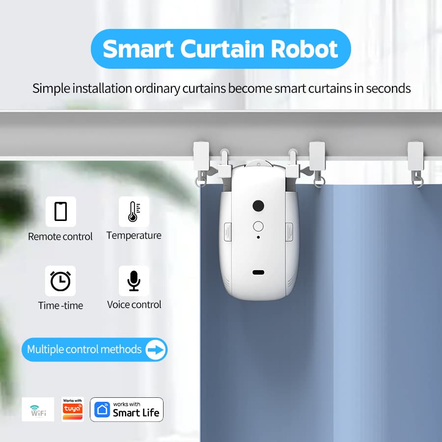 Tuya Smart Bluetooth Electric Curtain Controller - Wireless Installation, Factory Direct, Compatible With Alexa & Google Home