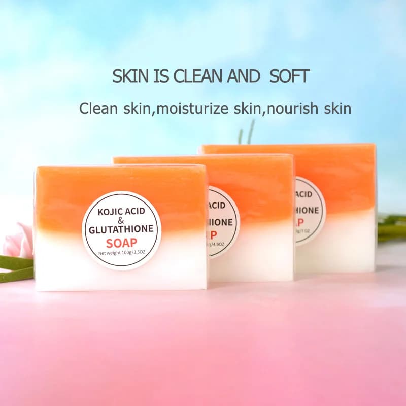 3-Pack Kojic Acid Soap 100g Each Handmade Glutathione Dark Black Skin Lightening Bleaching Brightening Soap For Skin Care