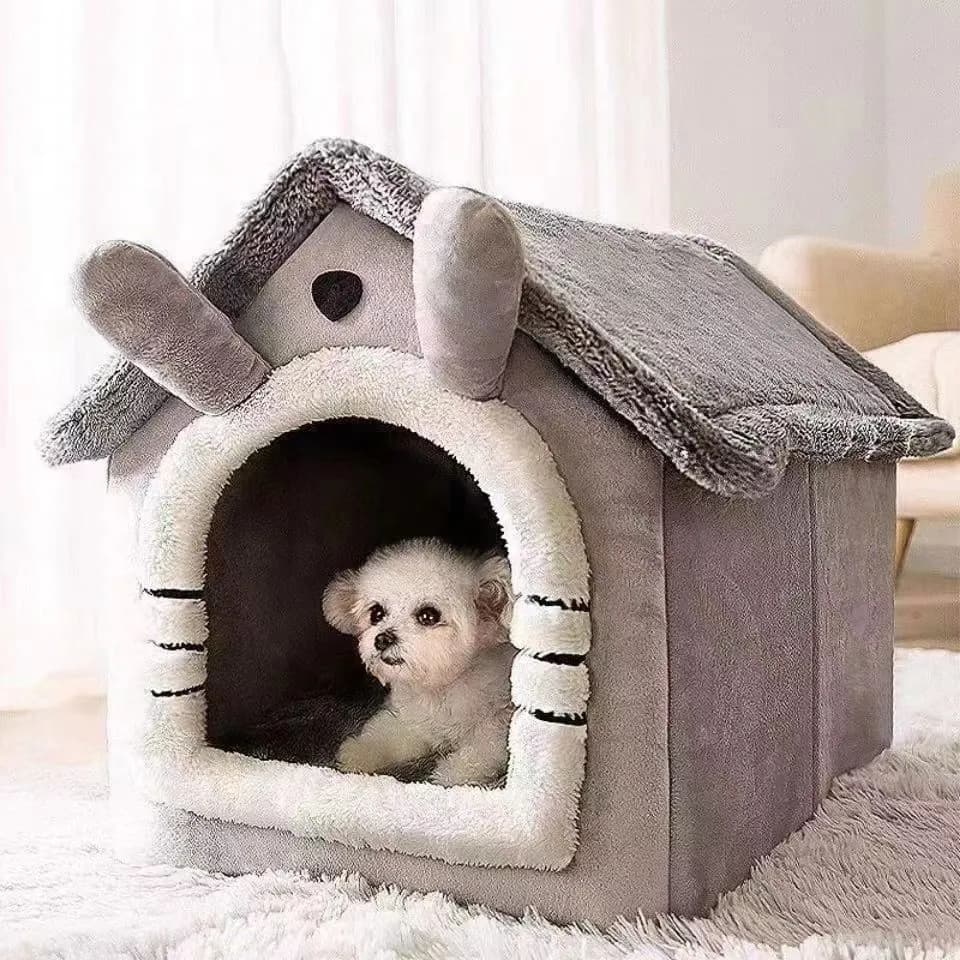 Dog Bed: Foldable Pet Sleeping Bed, Removable & Washable House Kennel For Indoor Cat Nest