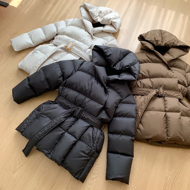Women's Clothing Waist slimming down jacket white duck down thickened high end niche fashion temperament