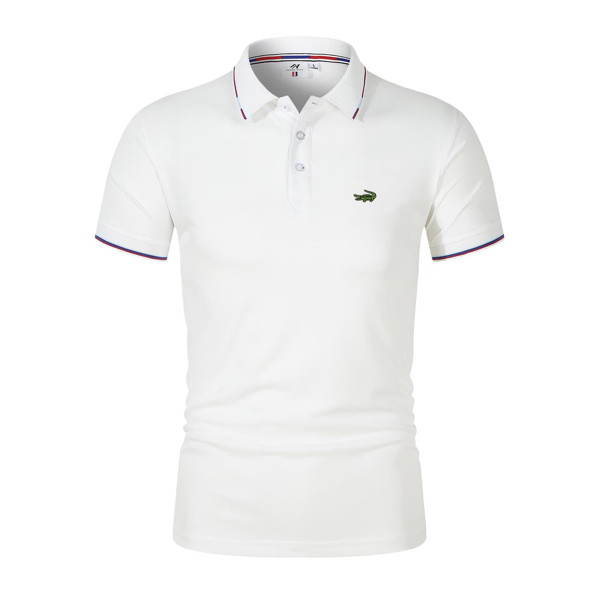 Polos homme en coton brodé, collection printemps-été, décontractés et respirants, à revers.