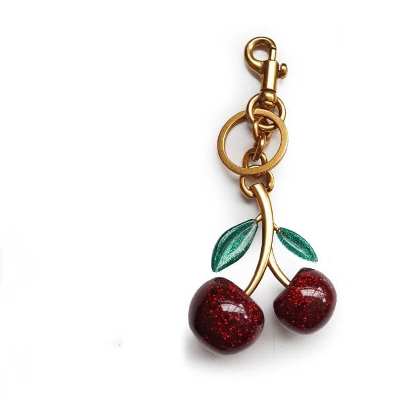 Porte-clés breloques pour sac, accessoires de sac, breloque pour sac à main, pendentif pour sac à main, bijoux de voiture en cristal cerise, acces