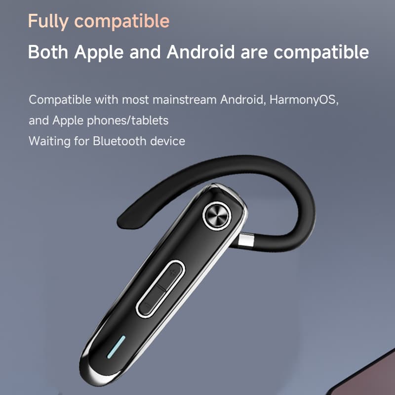 On-ear Business Bluetooth Headphones With Rotating Ear Hooks, Qualcomm Chip, Call Alerts, Split Mode, Universal Mobile Phone, Men's