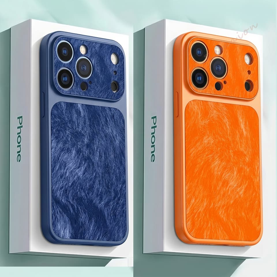 Official Feather Leather Phone Case For Iphone 11 12 13 14 15 16 17 Pro Max Plus Big Windows Shockproof Protector Cover