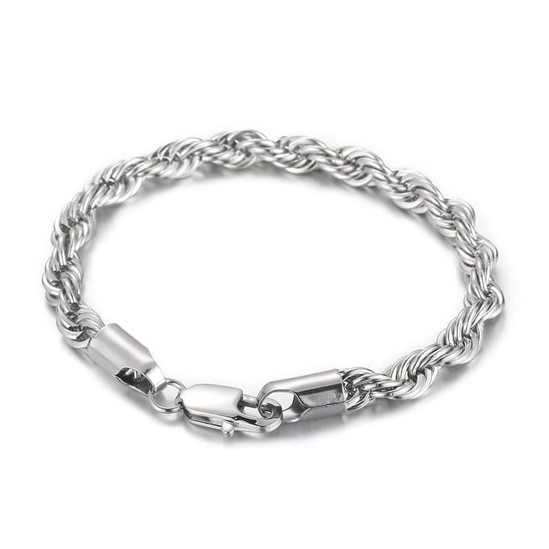 Bracelets pour hommes en acier titane, bijoux tendance, simples, avec boucle torsadée, 4/6/8 mm