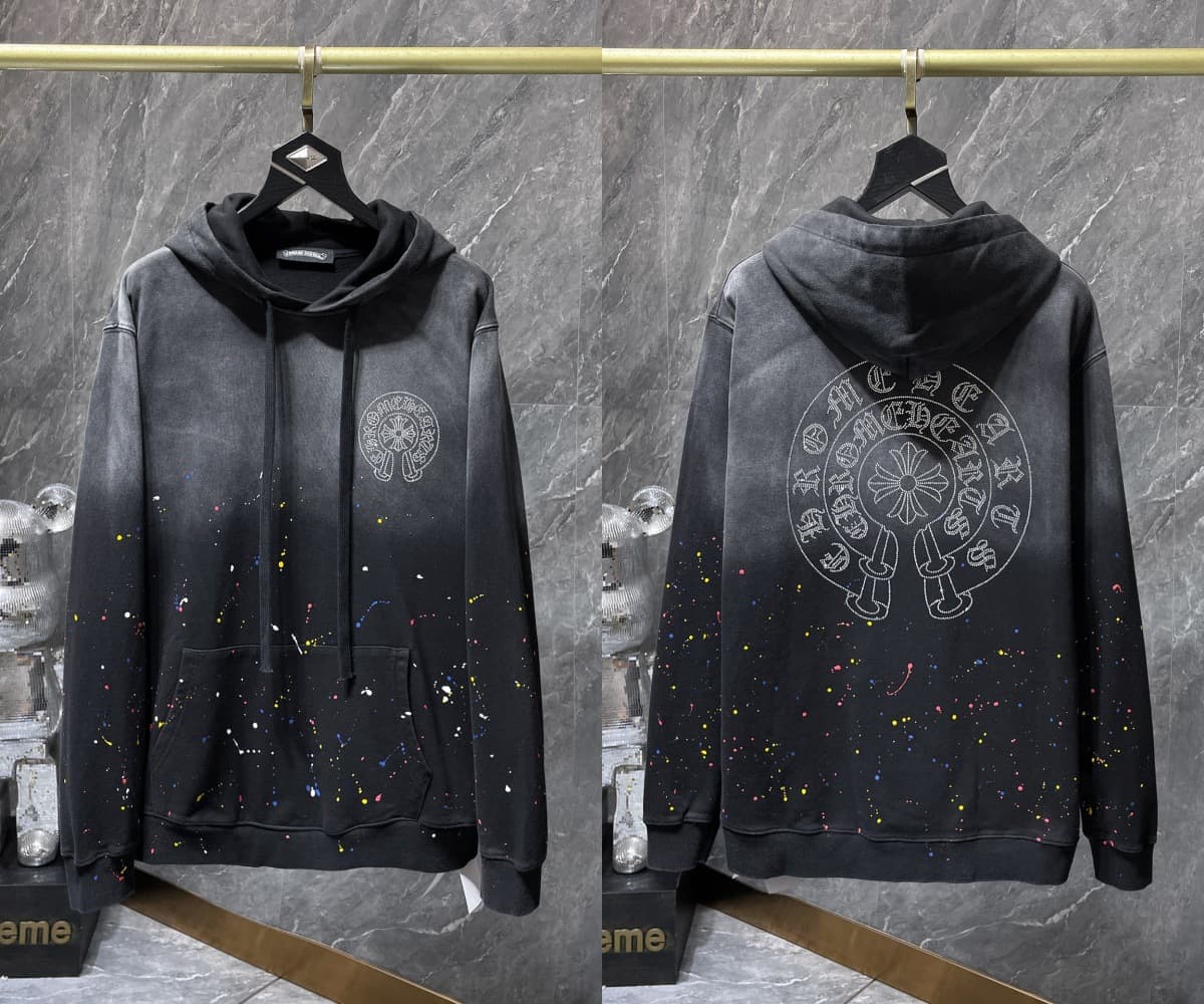 Sweat à capuche Chrome Hearts Cross, version correcte 25ss, polyvalent et tendance, vente en gros